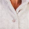La Cera Bed Jacket - Mandarin Collar" Deluxe Snuggle Fleece" in Taupe