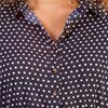 Button Front  Dress - Claudia Richards Poly Roll Sleeve in Navy Dots