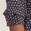 Button Front  Dress - Claudia Richards Poly Roll Sleeve in Navy Dots