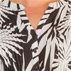 La Cera Plus Size Pleated 3/4 Sleeve Poly Blend Tunic Top - Palm Shade