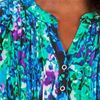 Tunic Tops by La Cera - 3/4 Sleeve Poly Blend Pleated Top - Wishing Well