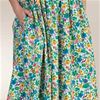 Long Sundresses - Smocked Sleeveless Cotton Dress in Morning Meadow