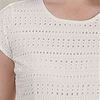 DownEast 100% Cotton Eyelet Cap Sleeve Dress in Ivory