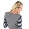 Jersey Knit  3/4 Sleeve DownEast Rayon Blend Dress - Navy Stripe