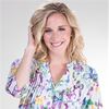 La Cera (Size Smal) 3/4 Sleeve Cotton Pleated Tunic Top in Twilight Butterfly