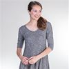 Nostalgia Ribbed Long Sleeve Skater Dress in Charcoal