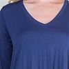 Nostalgia Long Sleeve V-Neck Short Swing Dress in Blue