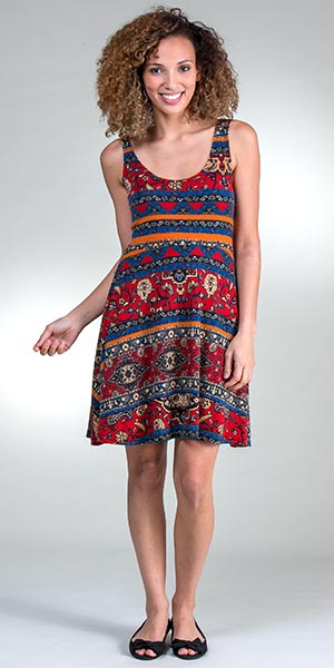 SC SALE Nostalgia (Size S) Sleeveless Poly Blend Tank Dress in Tuscan Red