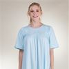 Short Sleeve Cotton Knit  Night gown in Blue