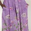 Button Front Dresses - La Cera Rayon Short Sleeve in Lilac Oasis