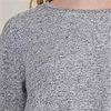La Cera Long Sleeve Rayon Blend Top in Heather Gray