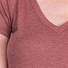 Cap Sleeve Nostalgia V-Neck Viscose Blend Tee in Clay