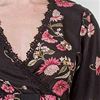 Nostalgia Faux Wrap Rayon Dress in Mauve Floral