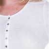 Nostalgia Long Sleeve Viscose Blend Henley Tee in White