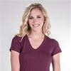 Nostalgia Cap Sleeve V-Neck  Comfort Blend Tee in Maroon