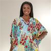 yWinlar One Size Polyester Long Caftan Loungers in Ruby Vista