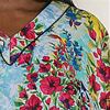 Winlar One Size Polyester Long Caftan Loungers in Ruby Vista