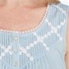 Sleeveless Eileen West Cotton Lawn Long Nightgown - Blue Inspiration