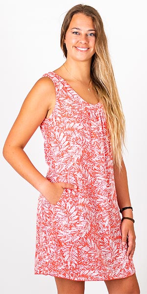 SC SALE Blue Water (Size M &amp; XL)  V-Neck Rayon Tank Dress in Orange Speckle