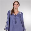 Nostalgia (Size S & M)  Apparel Rayon Bell Sleeve Dress/Top in Slate Blue 