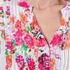 La Cera Tunics - 3/4 Sleeve 100% Cotton Pleated Top in May Day