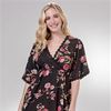 Nostalgia ( Small & XL) Faux Wrap Rayon Dress in Mauve Floral