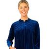 Smocked Cozy Velour Zipper Long Caftan Robe by La Cera in Royal and Wine