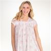 Special - Miss Elaine (Size 2X) Flutter Sleeve Short Silkyknit Nightgown in Peach Bouquet