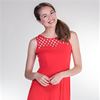 SC SALE Sleeveless Dresses - Neesha Criss Cross Rayon Blend Dress in Red
