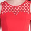 Sleeveless Dresses - Neesha Criss Cross Rayon Blend Dress in Red